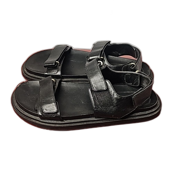 Zaba Sandals Leather Black Size 10 EU 41 Strappy Rubber Bottoms - Picture 2 of 9